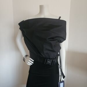 Brand New With Tags Prada Re-nylong Black Off-Shoulder Top